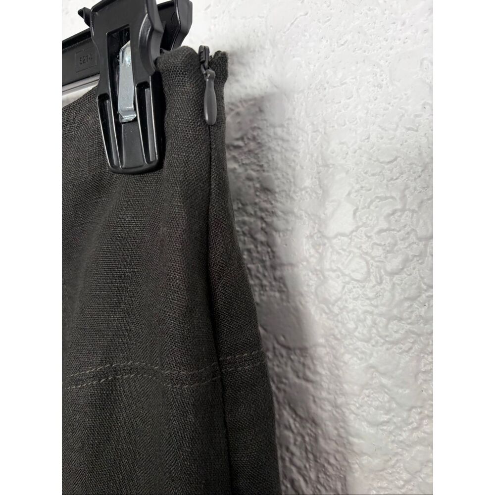 Massimo Dutti Linen Midi Skirt Washed Black Side Slit Size M NWT - Picture 9 of 12